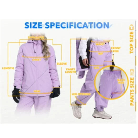 Women's Ski Snowsuit Waterproof Windproof Insulated Jacket and Pants Set